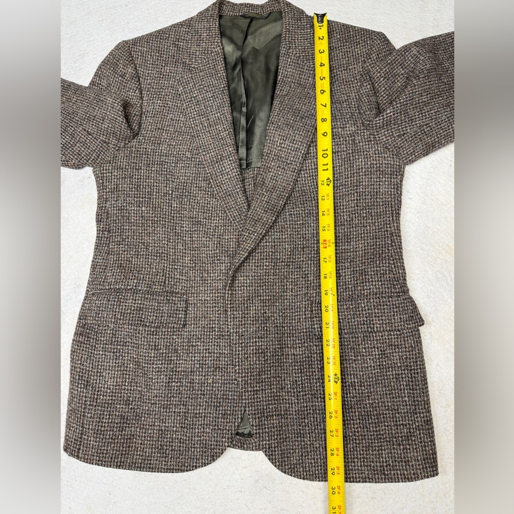 Vintage Harris Tweed Men’s 40R Brown Scottish Wool Blazer Sport Coat USA - Picture 3 of 8